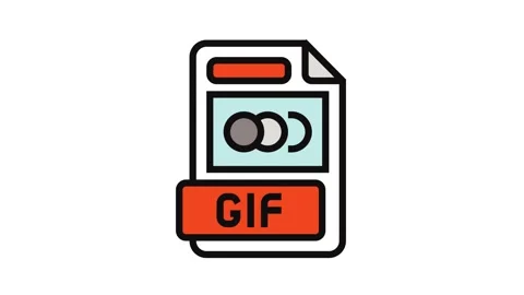 Gif file format document color icon animation Stock Footage 326100770