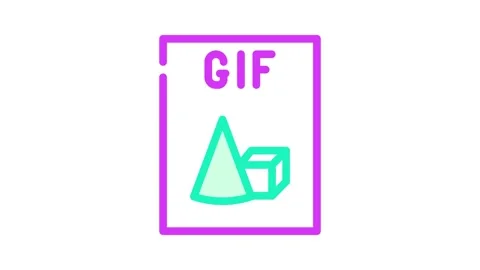Gif file format document color icon animation Stock Footage 327271832
