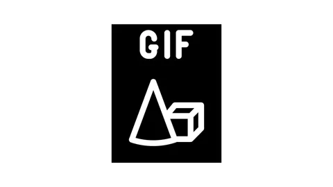 Gif file format document glyph icon animation Stock Footage 326746676