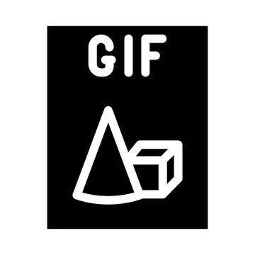 Gif file format document glyph icon vector illustration Illustrazione stock