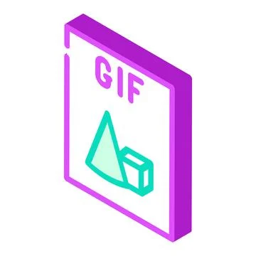 Gif file format document isometric icon vector illustration Illustrazione stock