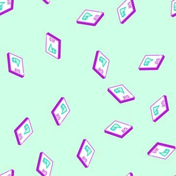 Gif file format document isometric icon seamless pattern Stock Illustration