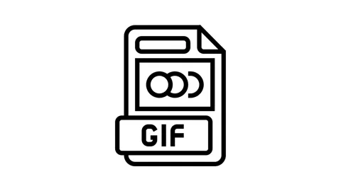Gif file format document line icon animation Stock Footage 326137052