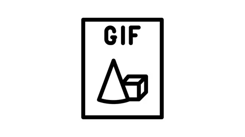 Gif file format document line icon animation Stock Footage 326766321