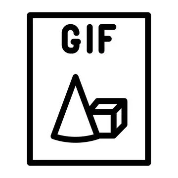 Gif file format document line icon vector illustration Illustrazione stock
