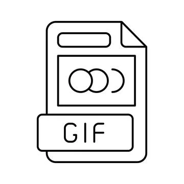 Gif file format document line icon vector illustration Illustrazione stock
