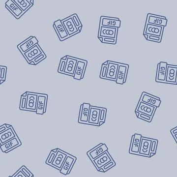 Gif file format document line seamless pattern Illustrazione stock