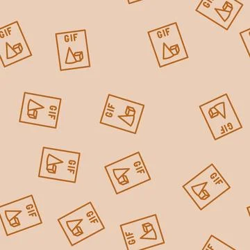 Gif file format document line vector seamless pattern Illustrazione stock