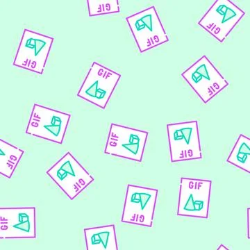 Gif file format document vector seamless pattern Illustrazione stock