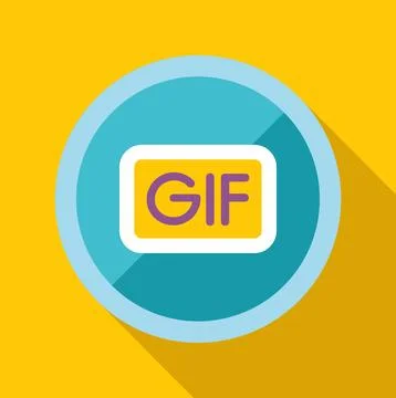 Gif file format icon flat design internet Stock Illustration