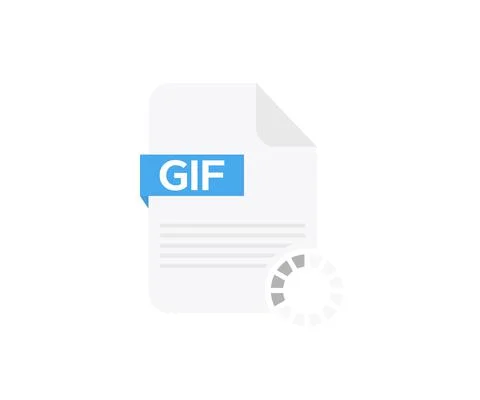 GIF file  logo design. Document downloading concept, Stock Illustration