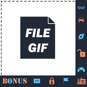 GIF format icon flat Stock Illustration
