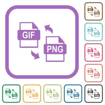 GIF PNG file conversion simple icons Stock Illustration