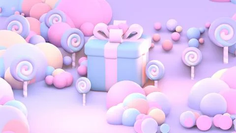 Gift and lollipops Stock Illustration