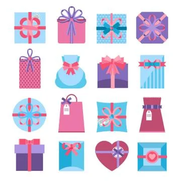 Gift And Present Box Set Stock Illustration