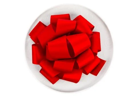 Gift and red bow Stock Photos