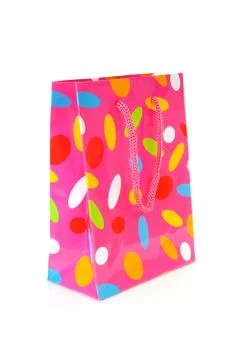 Gift bag with dotted print Stock Photos
