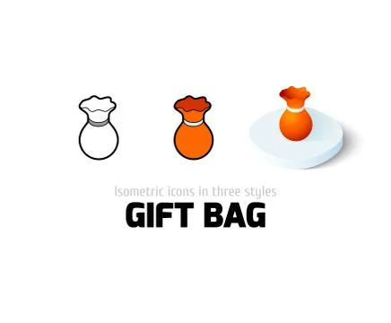 Gift bag icon in different style Stock Illustration