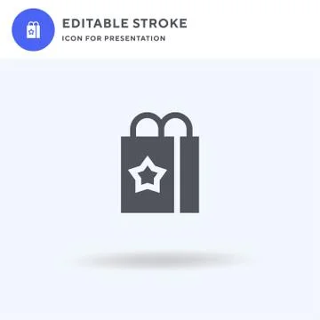 Gift Bag icon vector, filled flat sign, solid pictogram isolated on white, lo Illustrazione stock