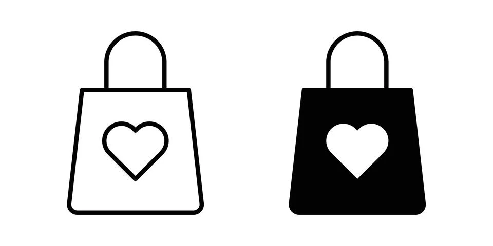 Gift bag icon vector symbol graphics Stock Illustration