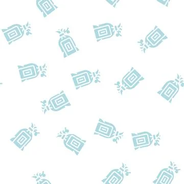 Gift bag soap glyph vector seamless pattern Stock Illustration