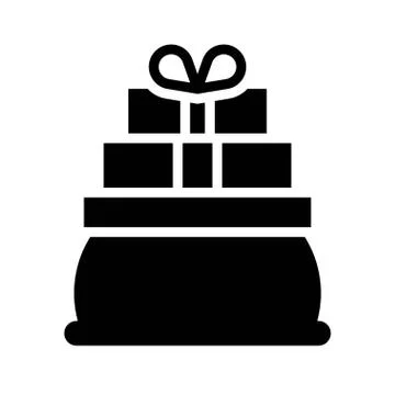 Gift bag vector illustration, solid style icon イラスト素材