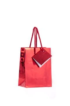 Gift bag with a white background Stock Photos