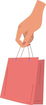 A gift bag in your hand. Stock Illustration
