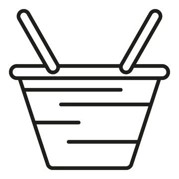 Gift basket icon outline vector. Picnic wicker Stock Illustration