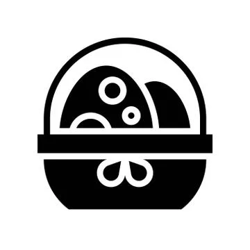 Gift basket vector illustration, solid design icon イラスト素材