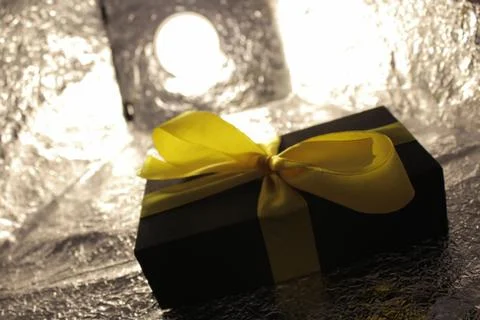 Gift on a beautiful background Stock Photos
