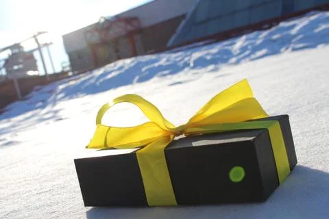 Gift on a beautiful background Stock Photos