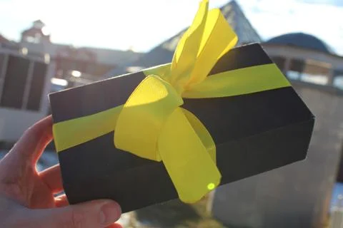 Gift on a beautiful background Stock Photos