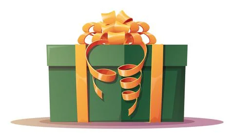 Gift with a beautiful bow on an isolated background. Christmas and New Year d Stock Illustration