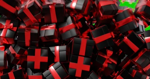 Gift black boxes on green screen. Stock Footage 255527870