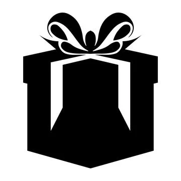 Gift black vector icon on white background Stock Illustration