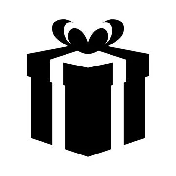 Gift black vector icon on white background Stock Illustration