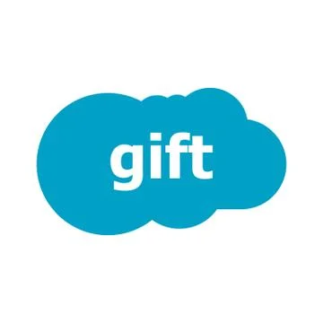 Gift blue paper speech bubble isolated on white. Gift text Stock Illustration