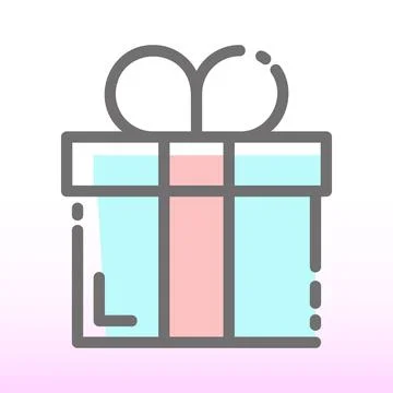 Gift bonus free e commerce colored icon logo. Stock Illustration