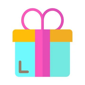 Gift bonus free e commerce flat icon logo. イラスト素材