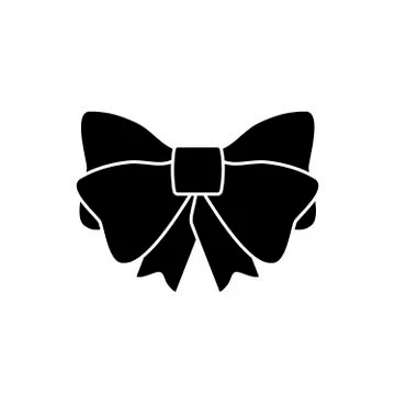 Gift bow icon with ribbons for decorating gifts, surprises for holidays. Packing 스톡 일러스트