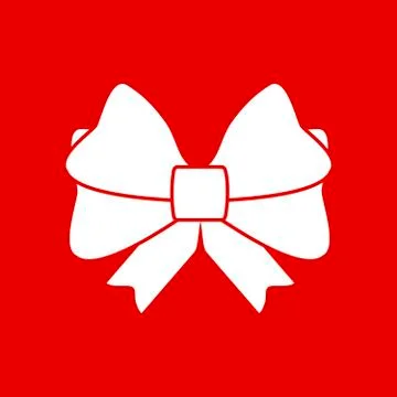 Gift bow icon with ribbons for decorating gifts, surprises for holidays. Packing Stock Illustration