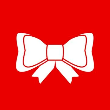 Gift bow icon with ribbons for decorating gifts, surprises for holidays. Packing Stock Illustration