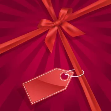 Gift bow with label Stock Illustration