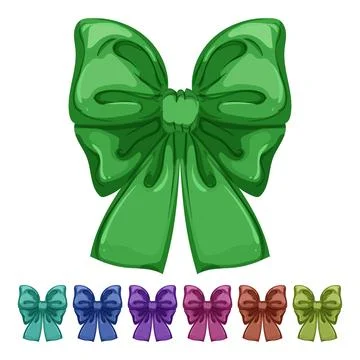 Gift bow ribbon cartoon vector graphic Stock Illustration
