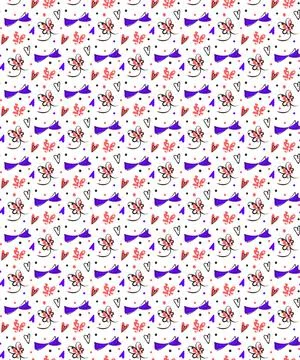 Gift bow seamless pattern. Cute cartoon abstract composition with dots, black Stock Illustration