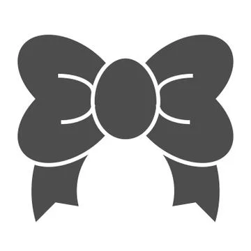 Gift bow solid icon. Decoration vector illustration isolated on white. Knot Stock Illustration