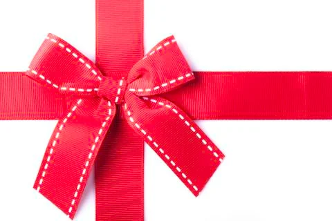 Gift bow on white background Stock Photos