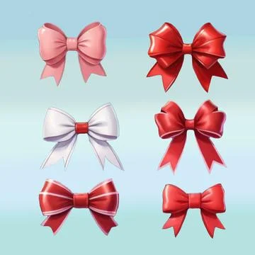 Gift bows, pink, red,Various types (2)(1) Stock Photos