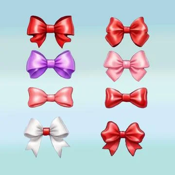 Gift bows, pink, red,Various types (5)(1) Stock Photos